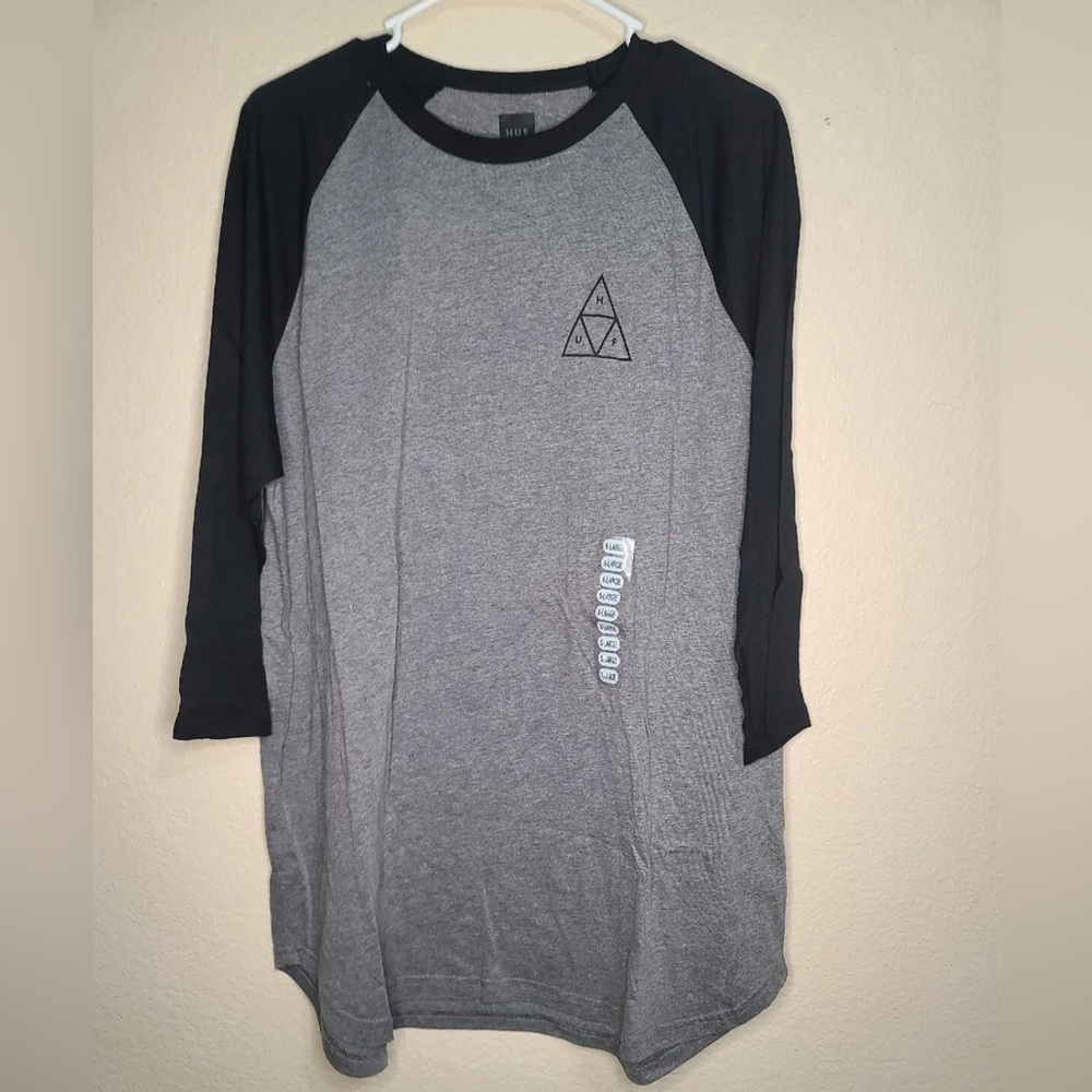 HUF Triple Triangle Raglan 3/4 sleeve t shirt size xl Brand New